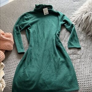 Green Urban Outfitters Turtleneck Sweater Dress